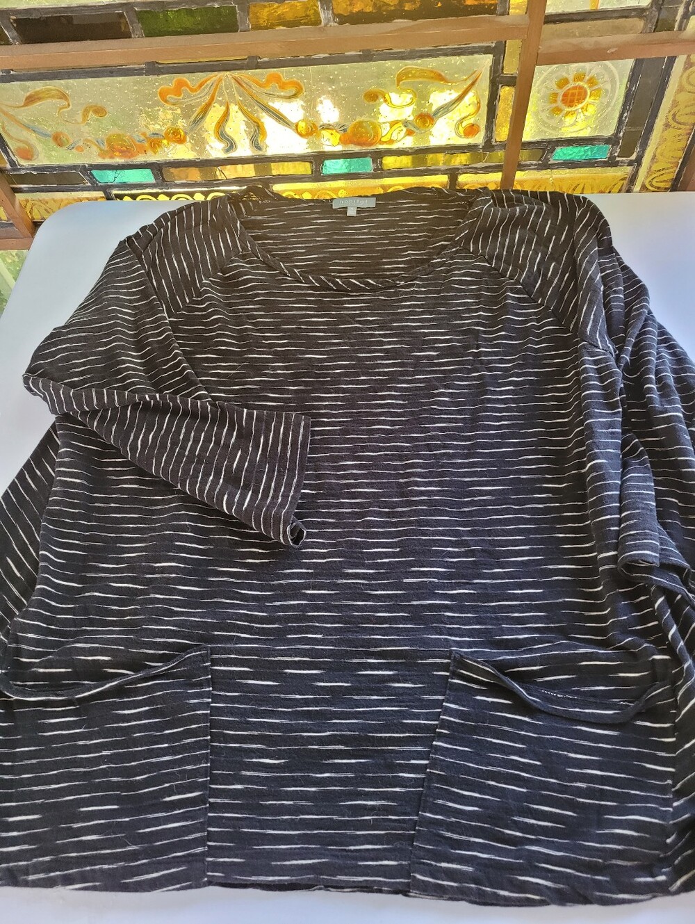 Habitat XL Striped Black & White Long-Sleeve Women's Shirt